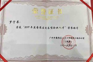 开云下注（中国）官网
集团罗宁弟董事长荣获“2019年度番禺区成长型企业人才”